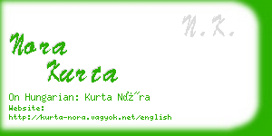 nora kurta business card